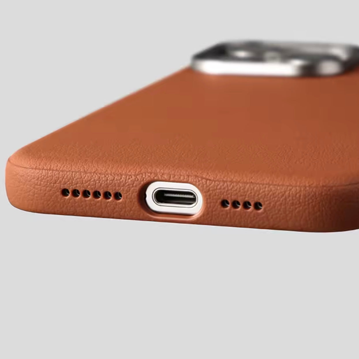 Leather PU Case Brown Business para iPhone