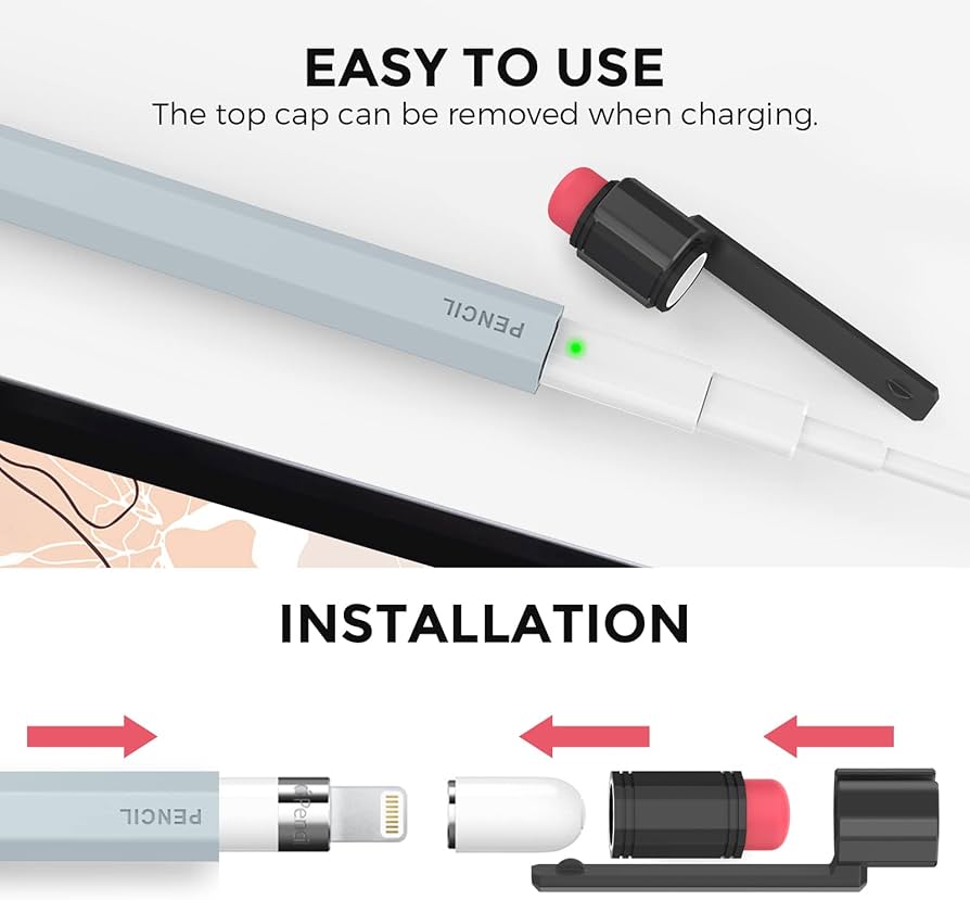 Case con Clip para Apple Pencil 1th Gris