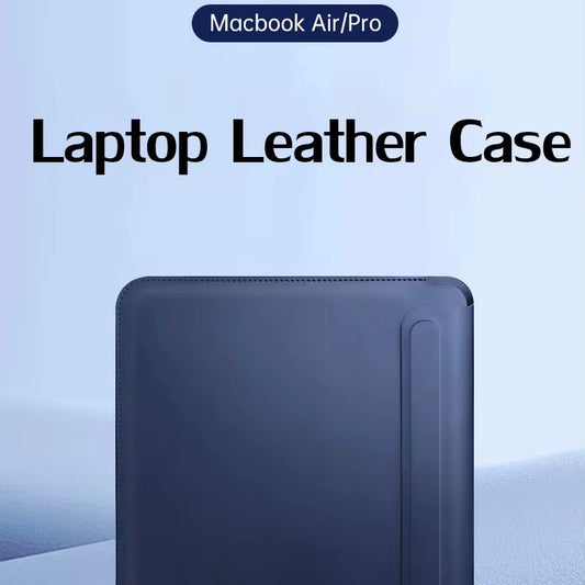 Sleeve de Cuero Gris para MacBook 13.3"/13.6"/14.2"