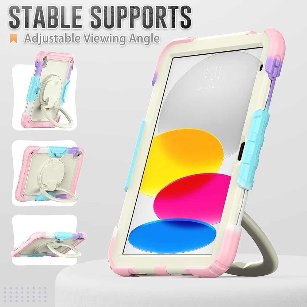 Case Kids Armor Rainbow Pink para iPad