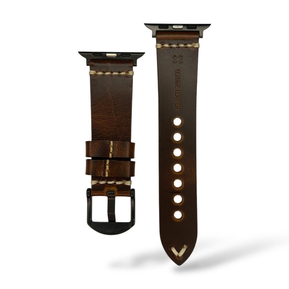 Pulsera Cuero Vintage Hebilla negra para Apple Watch