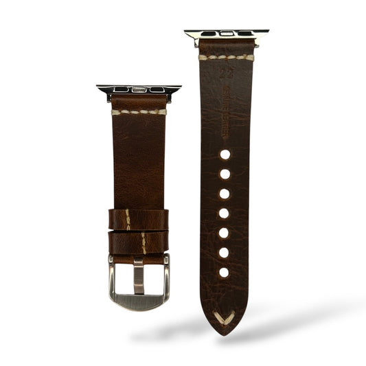 Pulsera Cuero Vintage Hebilla Silver para Apple Watch