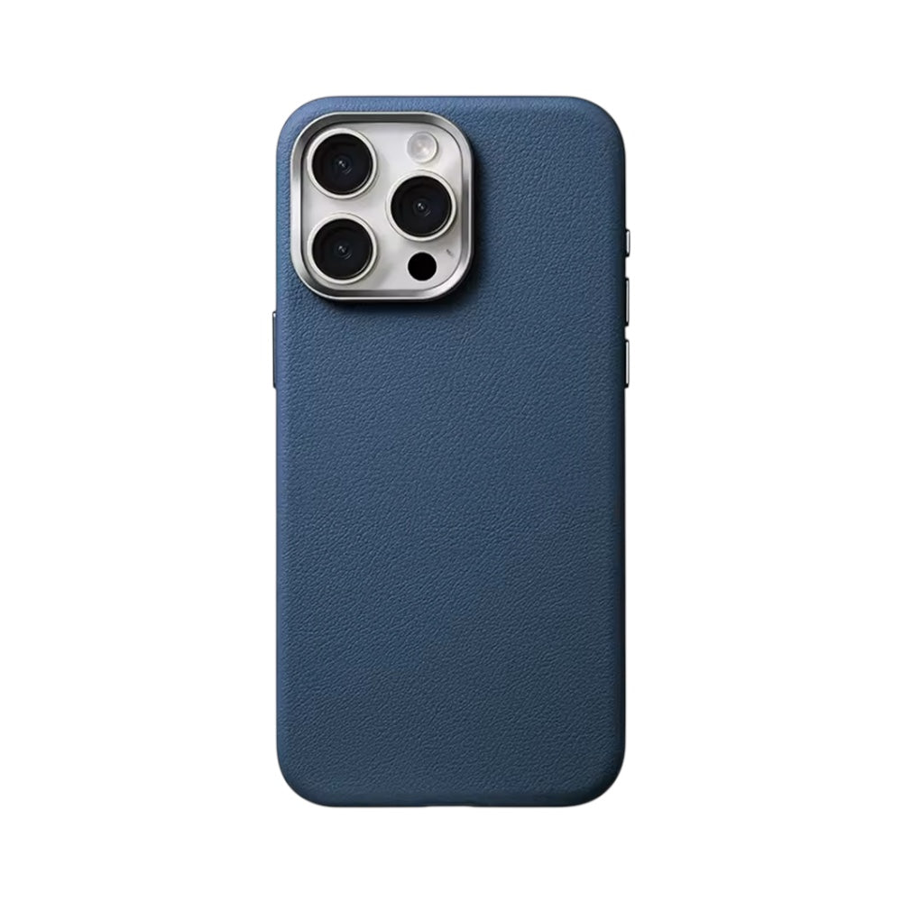 Leather PU Case Blue Business para iPhone