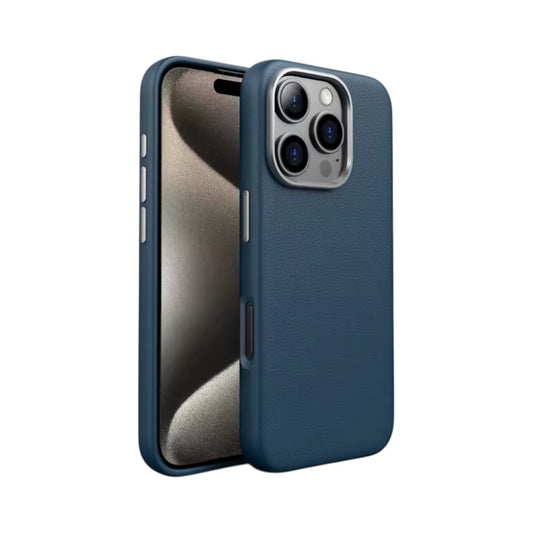 Leather PU Case Blue Business para iPhone