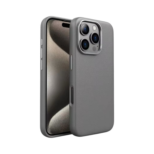 Leather PU Case Gray Business para iPhone