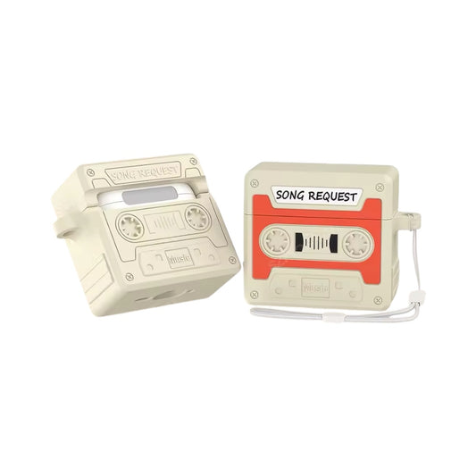 Case AirPods Cassette Beige/Naranja