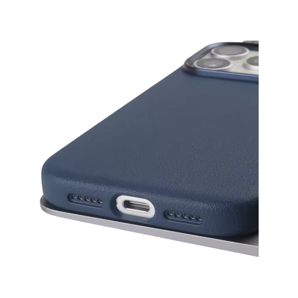 Leather PU Case Blue para iPhone