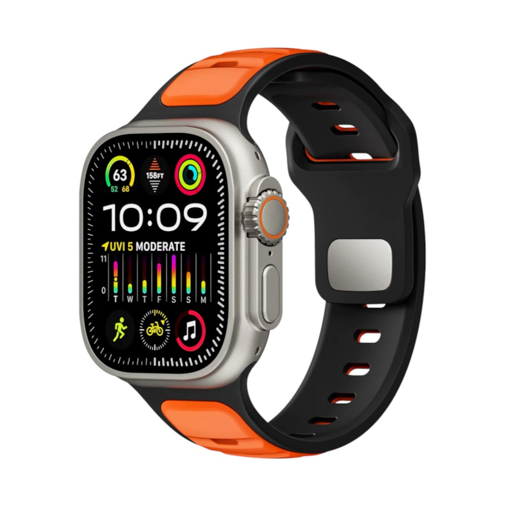 Pulsera Silicon Black/Orange Air para Apple Watch