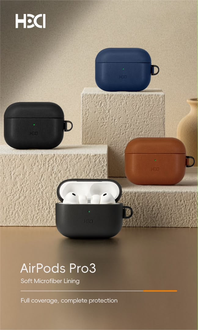 Case Leather Black HDD para AirPods Pro 3