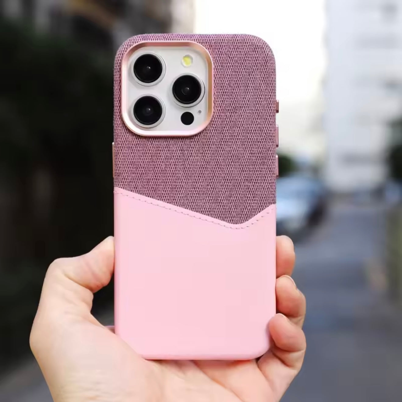 Case MagSafe Cuero Wallet Rosa para iPhone