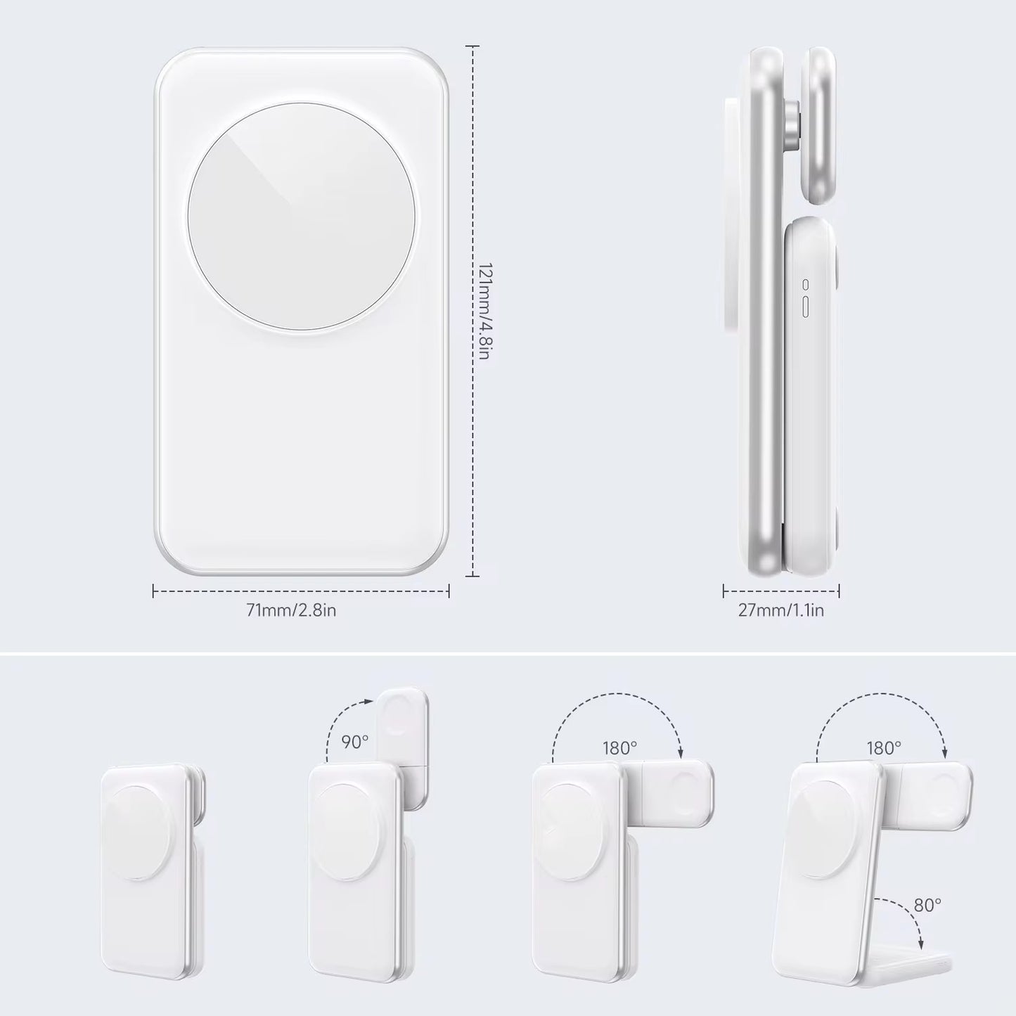 MagCold Charging Magnetic 3 en 1 Qi2 White