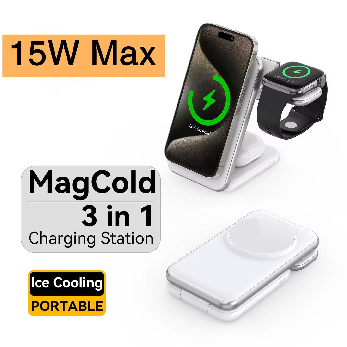 MagCold Charging Magnetic 3 en 1 Qi2 Black