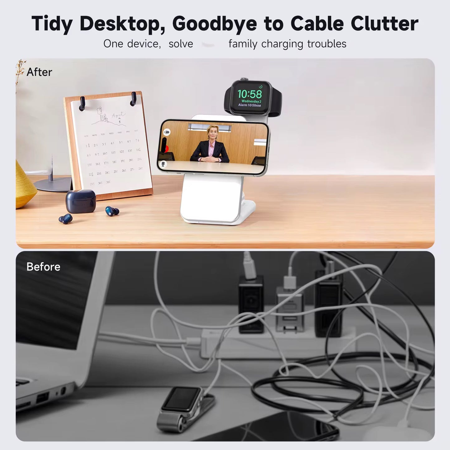 MagCold Charging Magnetic 3 en 1 Qi2 Black