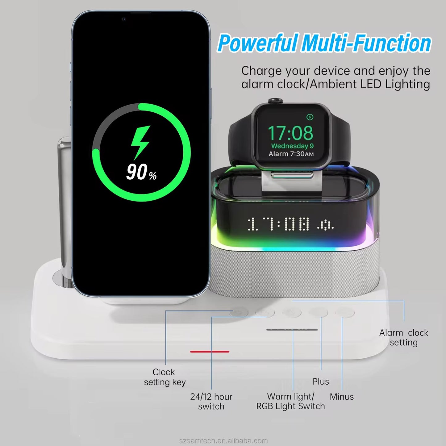 Magnetic Charger & Night Light 3 en 1 (C09 Qi2) White