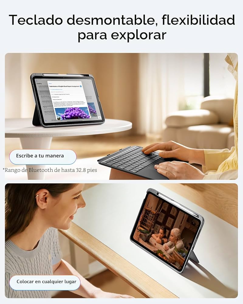 ESR Flex Keyboard Case Dark Gray para iPad 10th/11th (A16)