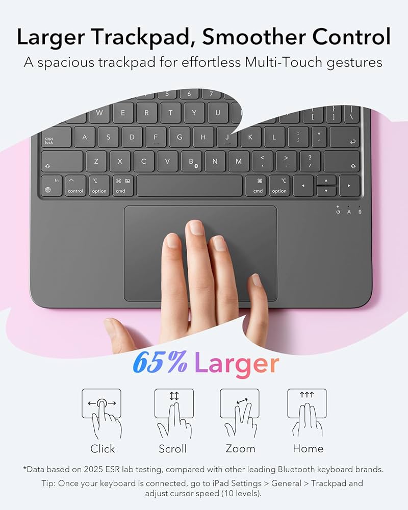 ESR Flex Keyboard Case Dark Gray para iPad 10th/11th (A16)