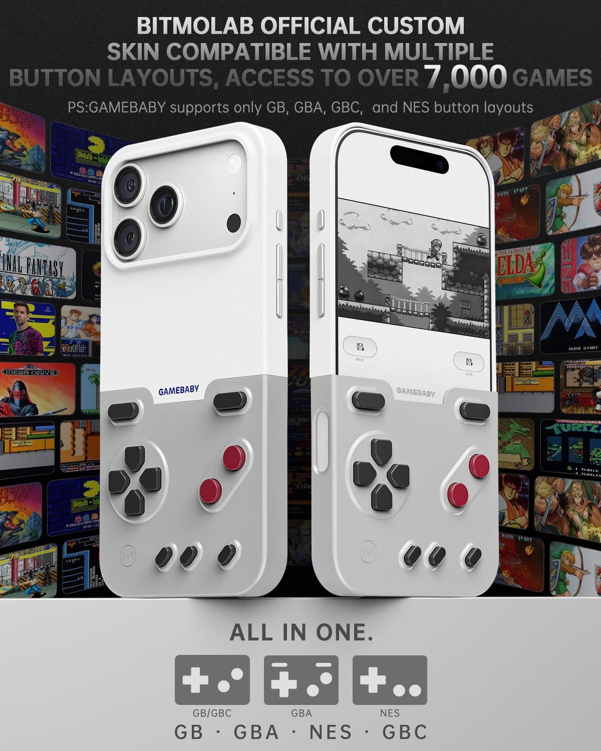 Case GAMEBABY Gray Bitmo Lab para iPhone