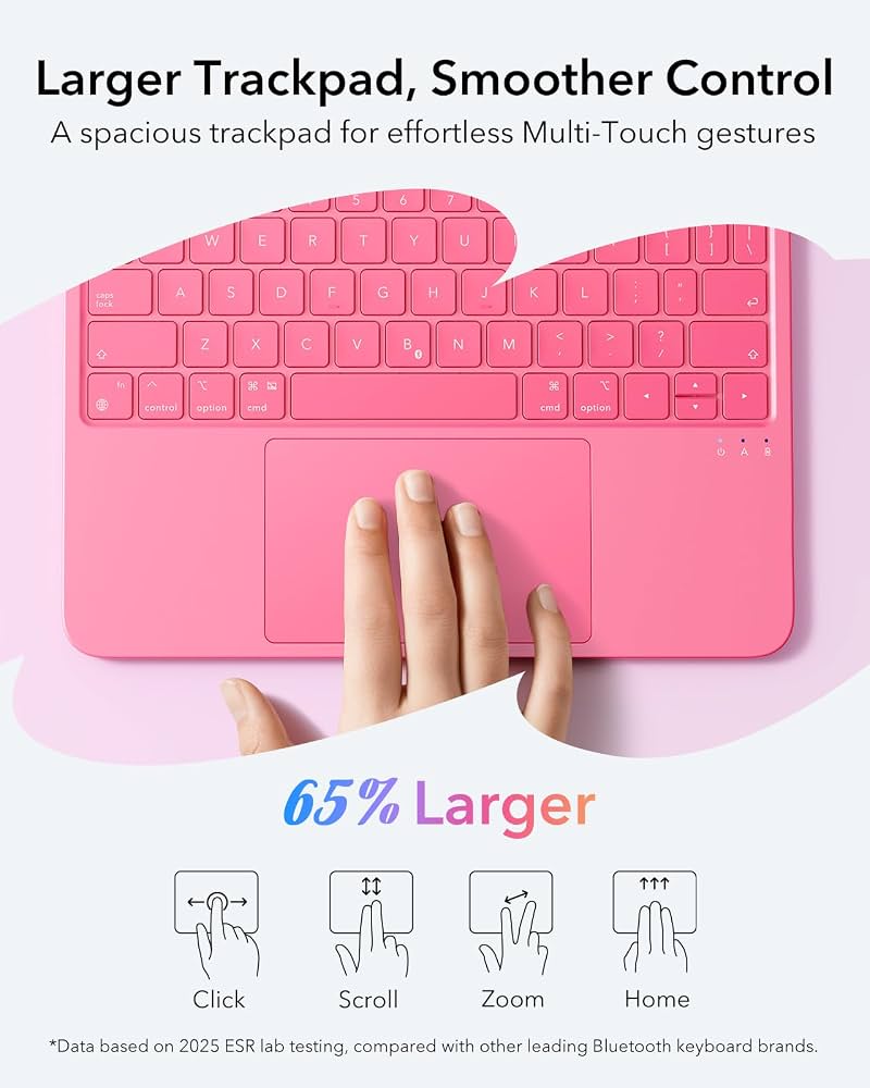 ESR Flex Keyboard Case Pink para iPad 10th/11th (A16)