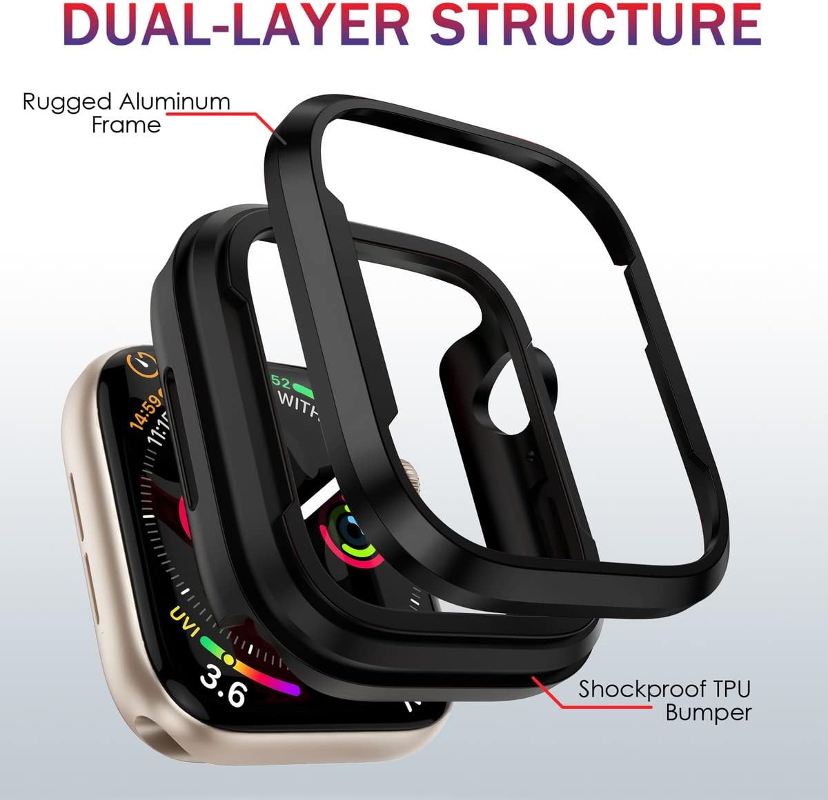 Bumper Metalico Negro para Apple Watch