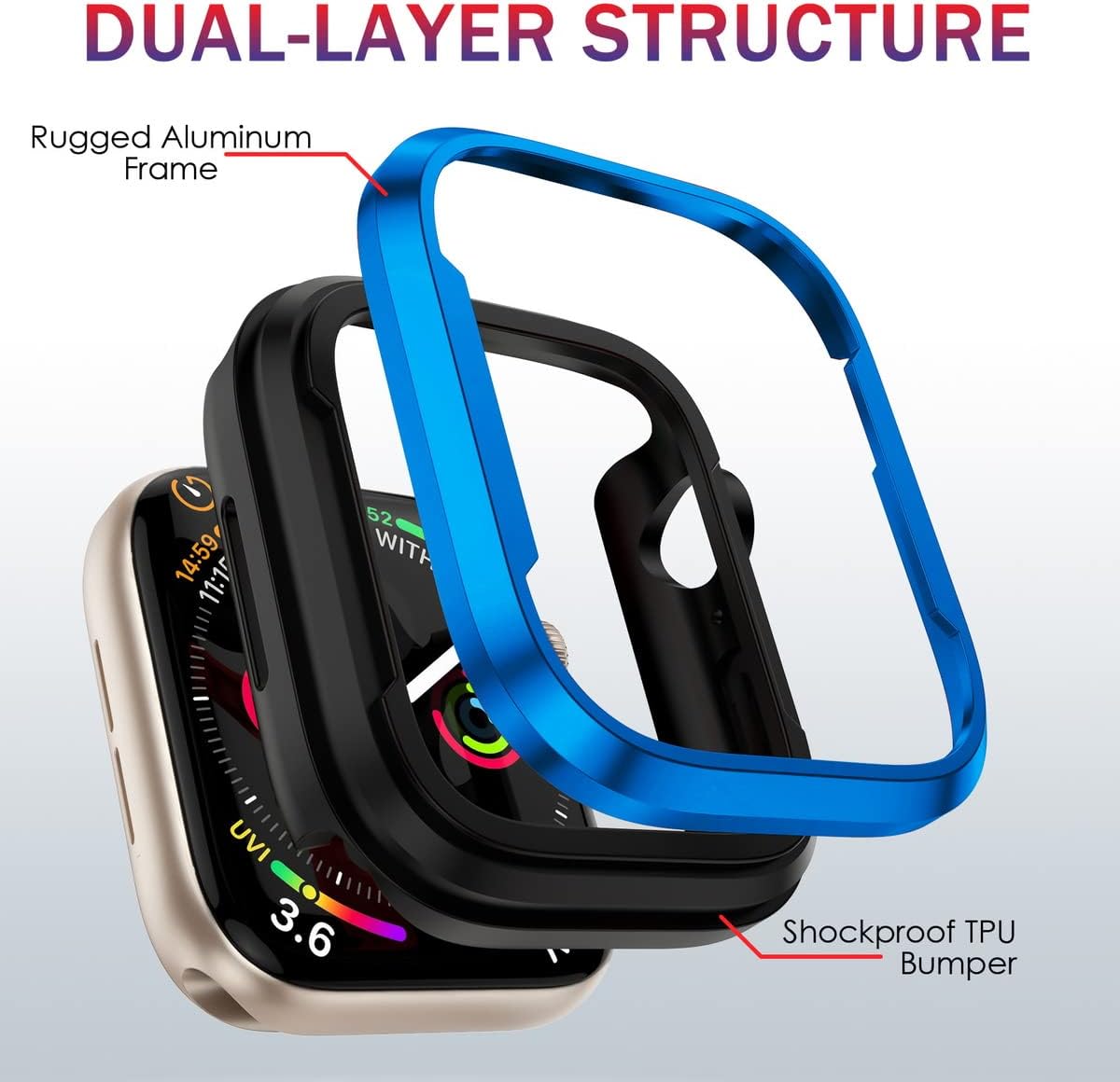 Bumper Metalico Azul para Apple Watch