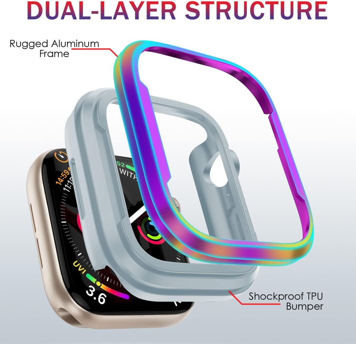 Bumper Metalico Tornasol para Apple Watch