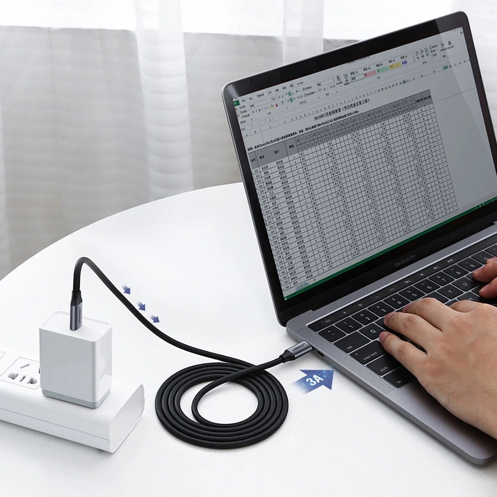 UGREEN USB-C TO USB-C CABLE ALUMINUM 3.2 4K 1.5 MTS