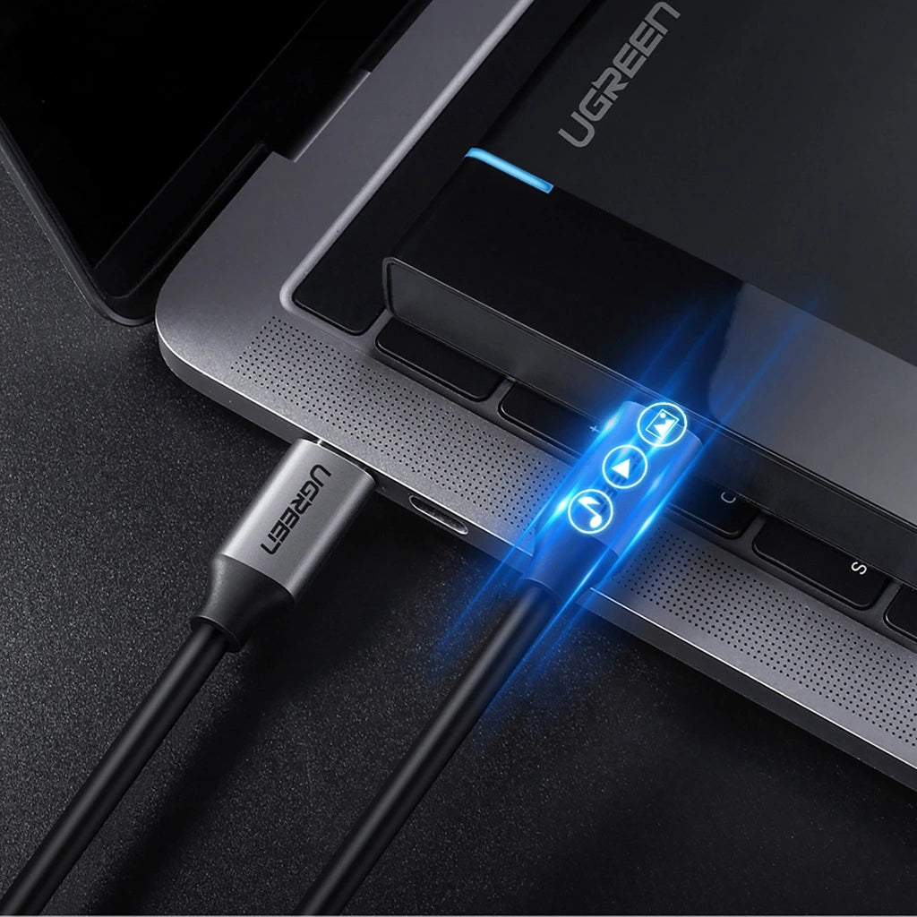 UGREEN USB-C TO USB-C CABLE ALUMINUM 3.2 4K 1.5 MTS
