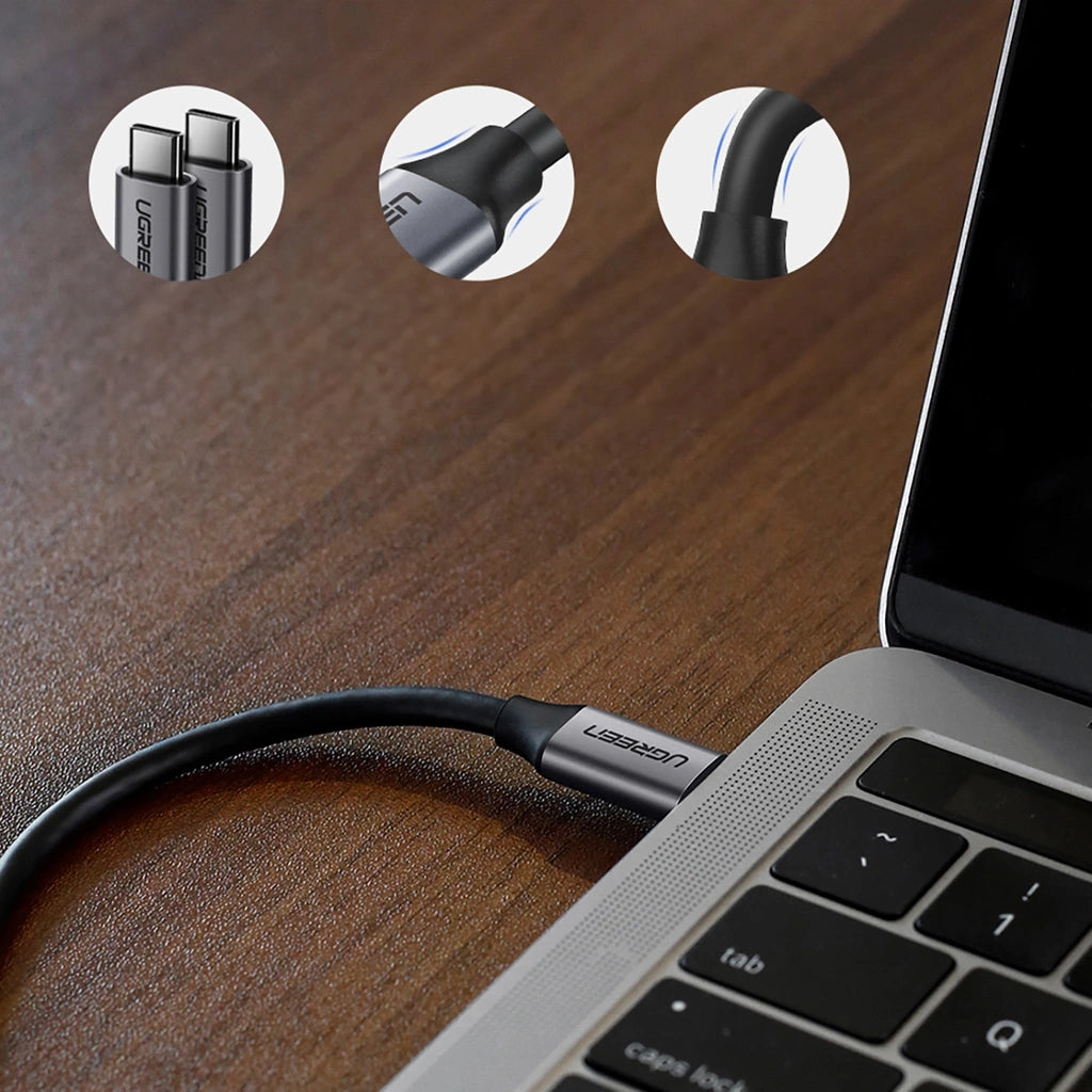 UGREEN USB-C TO USB-C CABLE ALUMINUM 3.2 4K 1.5 MTS