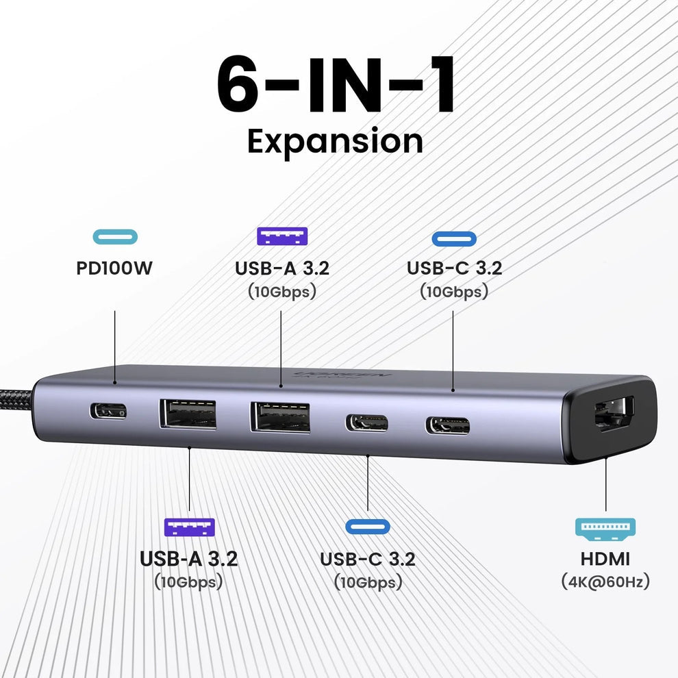 UGREEN 6 EN 1 USB-C HUB