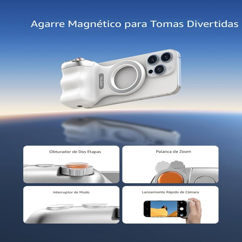 Fun Shot Magnetic Grip + Magnetic Selfie Ring Light TELESIN