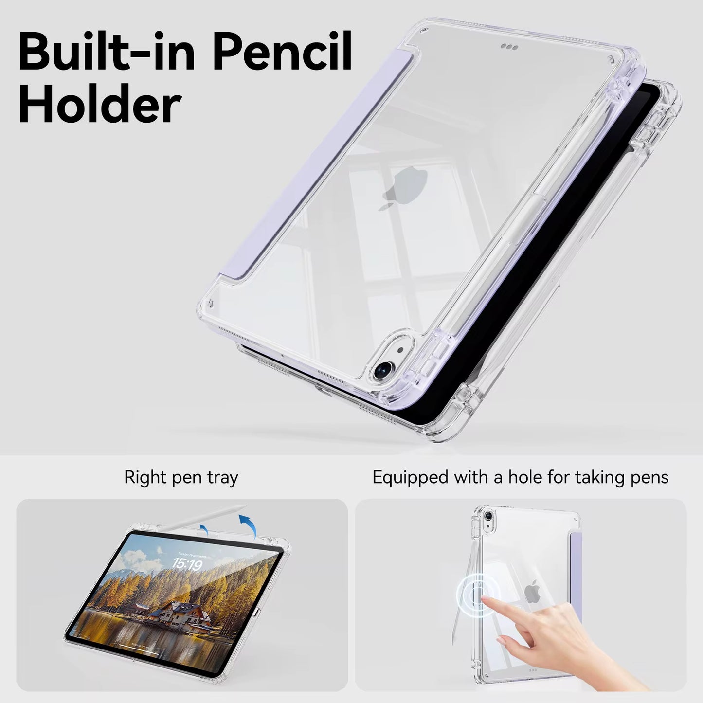 Smart Case Plegable Transparente para iPad 10th/11th (A16) Generación
