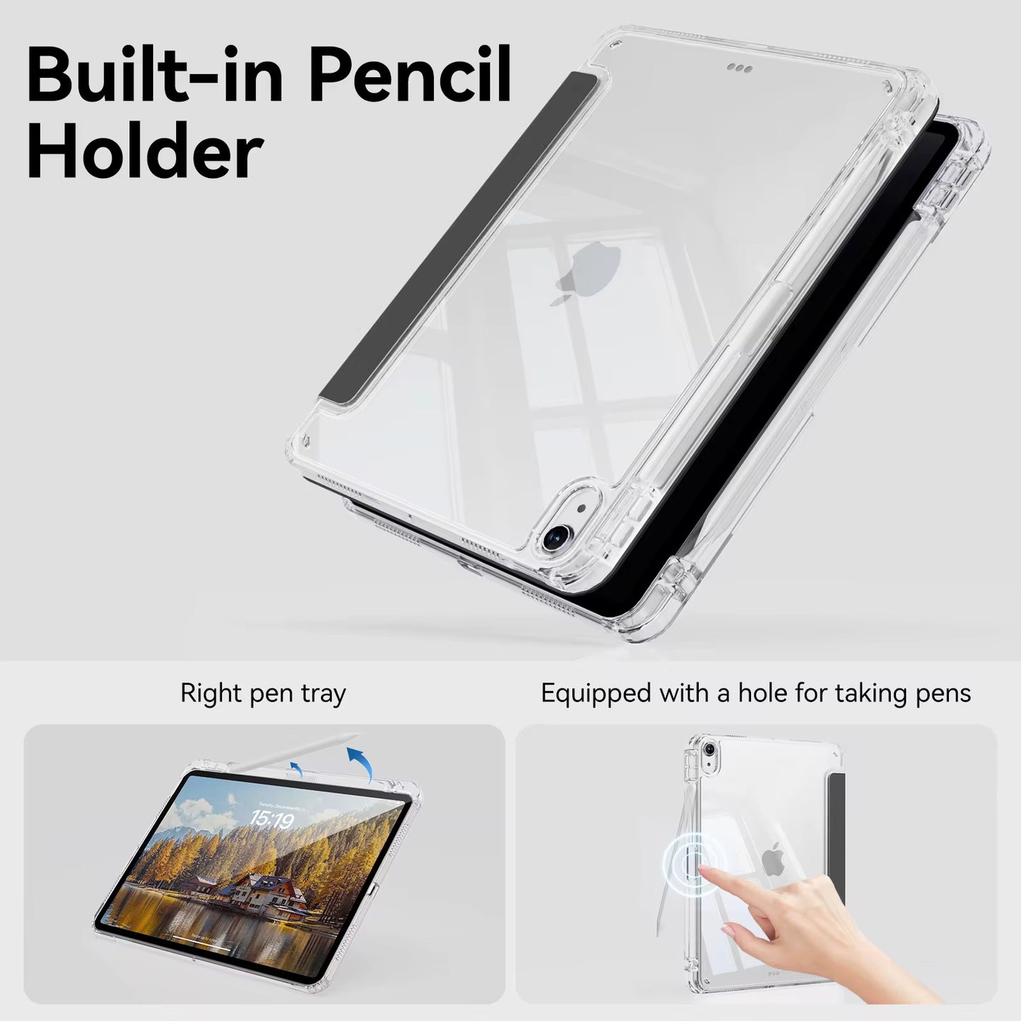 Smart Case Plegable Transparente para iPad 10th/11th (A16) Generación