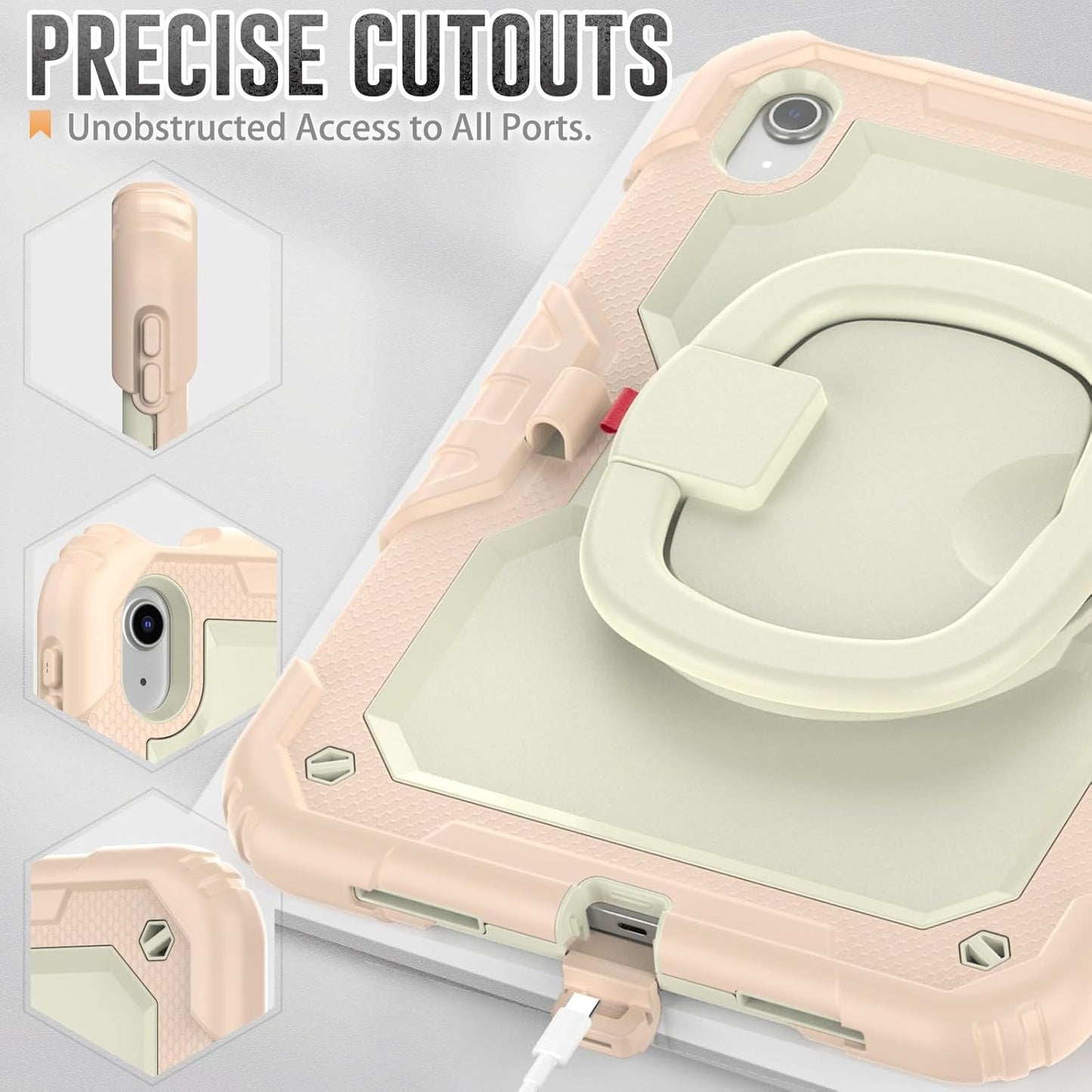 Case Kids Armor White/Pink para iPad