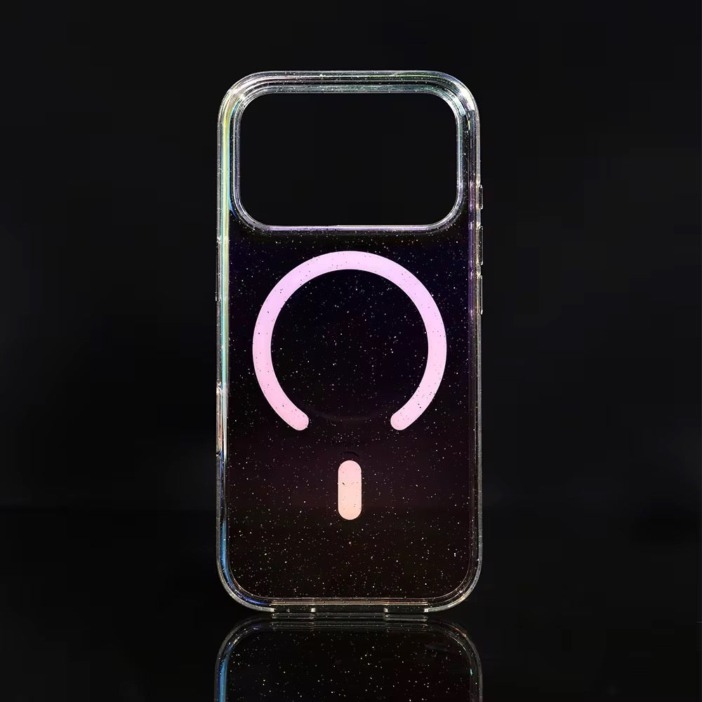 Case iPhone Glitter Rainbow Clear