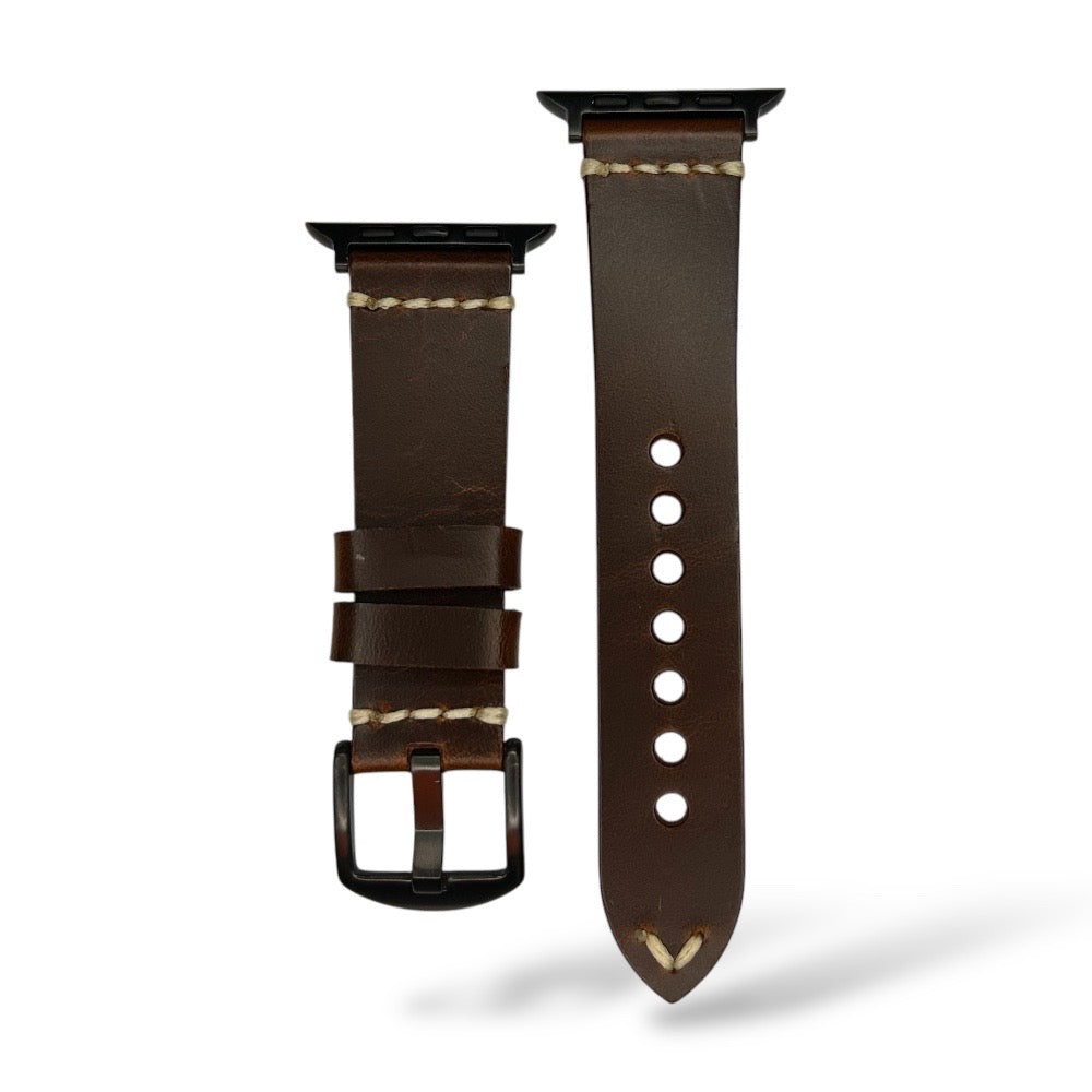 Pulsera Cuero Vintage Hebilla negra para Apple Watch