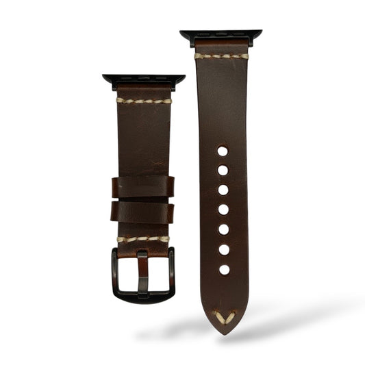 Pulsera Cuero Vintage Hebilla negra para Apple Watch