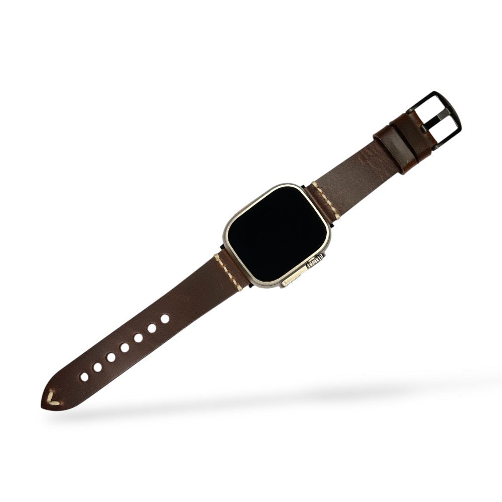 Pulsera Cuero Vintage Hebilla negra para Apple Watch