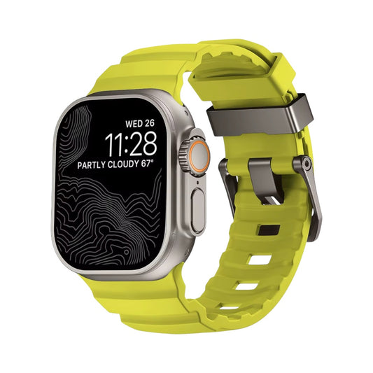 Pulsera Silicon Verde Neon con Hebilla Titanium para Apple Watch Ultra