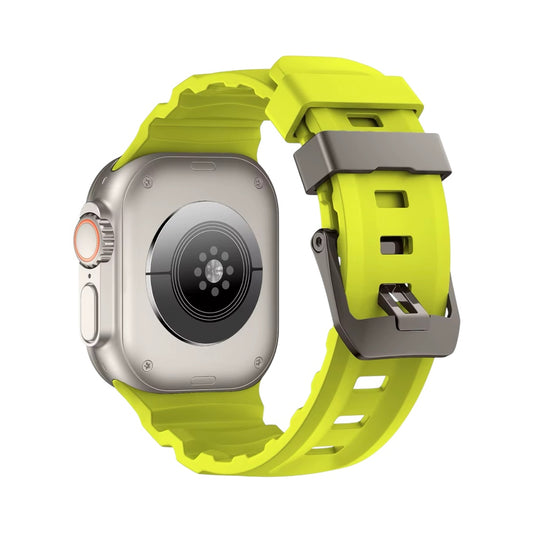 Pulsera Silicon Verde Neon con Hebilla Titanium para Apple Watch Ultra