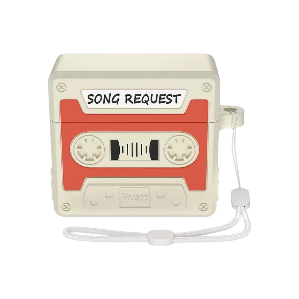Case AirPods Cassette Beige/Naranja