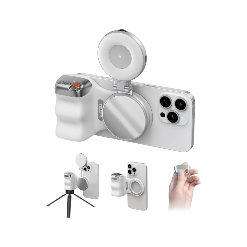 Fun Shot Magnetic Grip + Magnetic Selfie Ring Light TELESIN