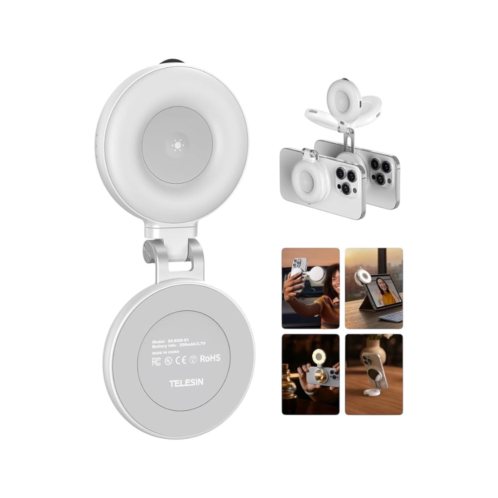 Fun Shot Magnetic Grip + Magnetic Selfie Ring Light TELESIN
