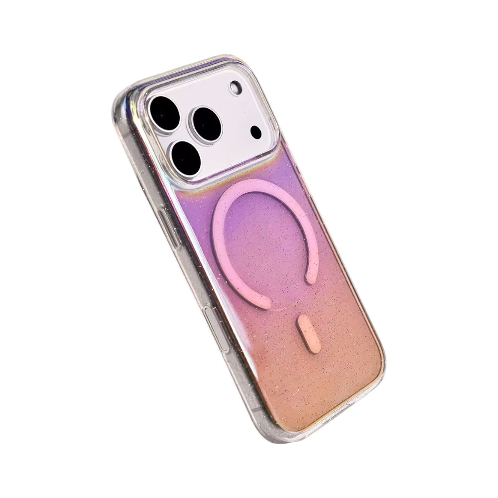 Case iPhone Glitter Rainbow Clear