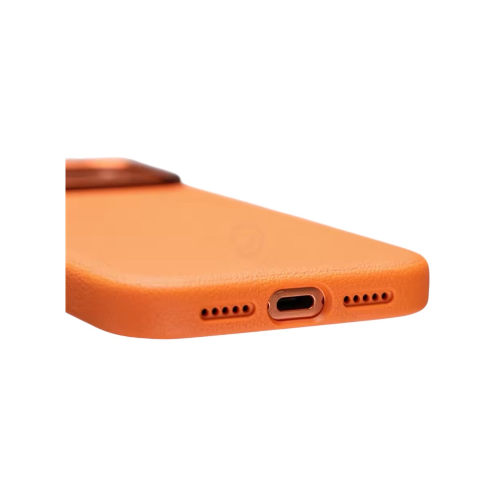 Leather PU Case Orange para iPhone
