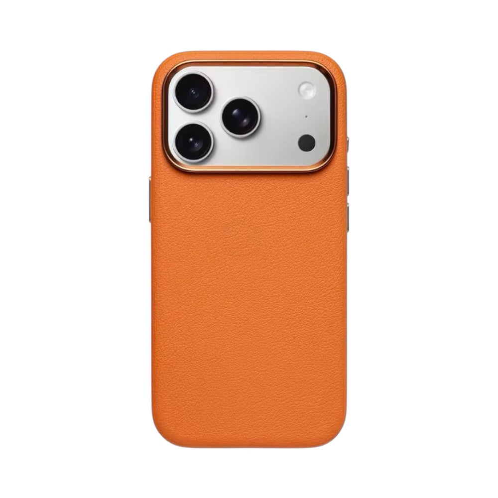 Leather PU Case Orange para iPhone