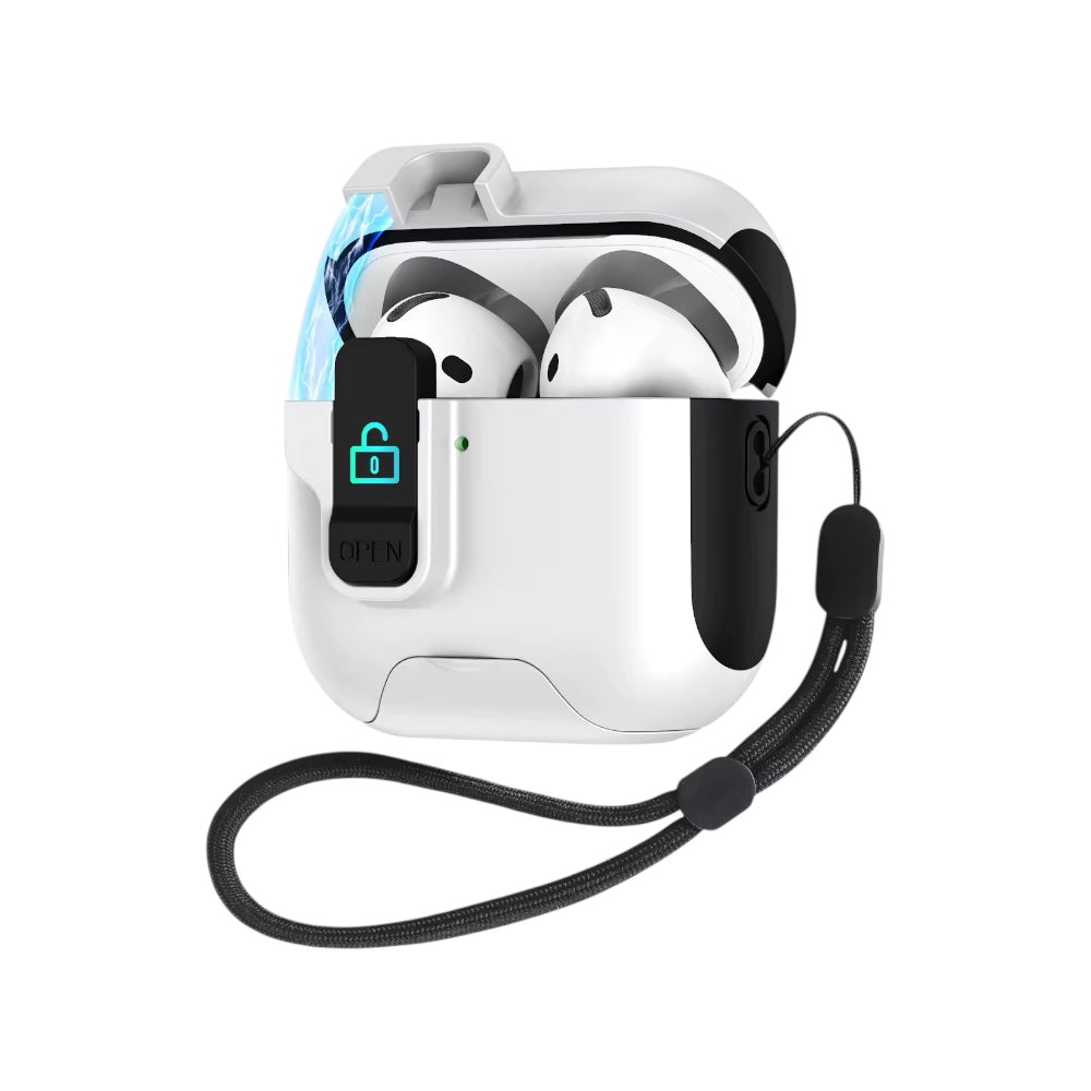 Case TPU Con Broche Blanco/Negro para AirPods