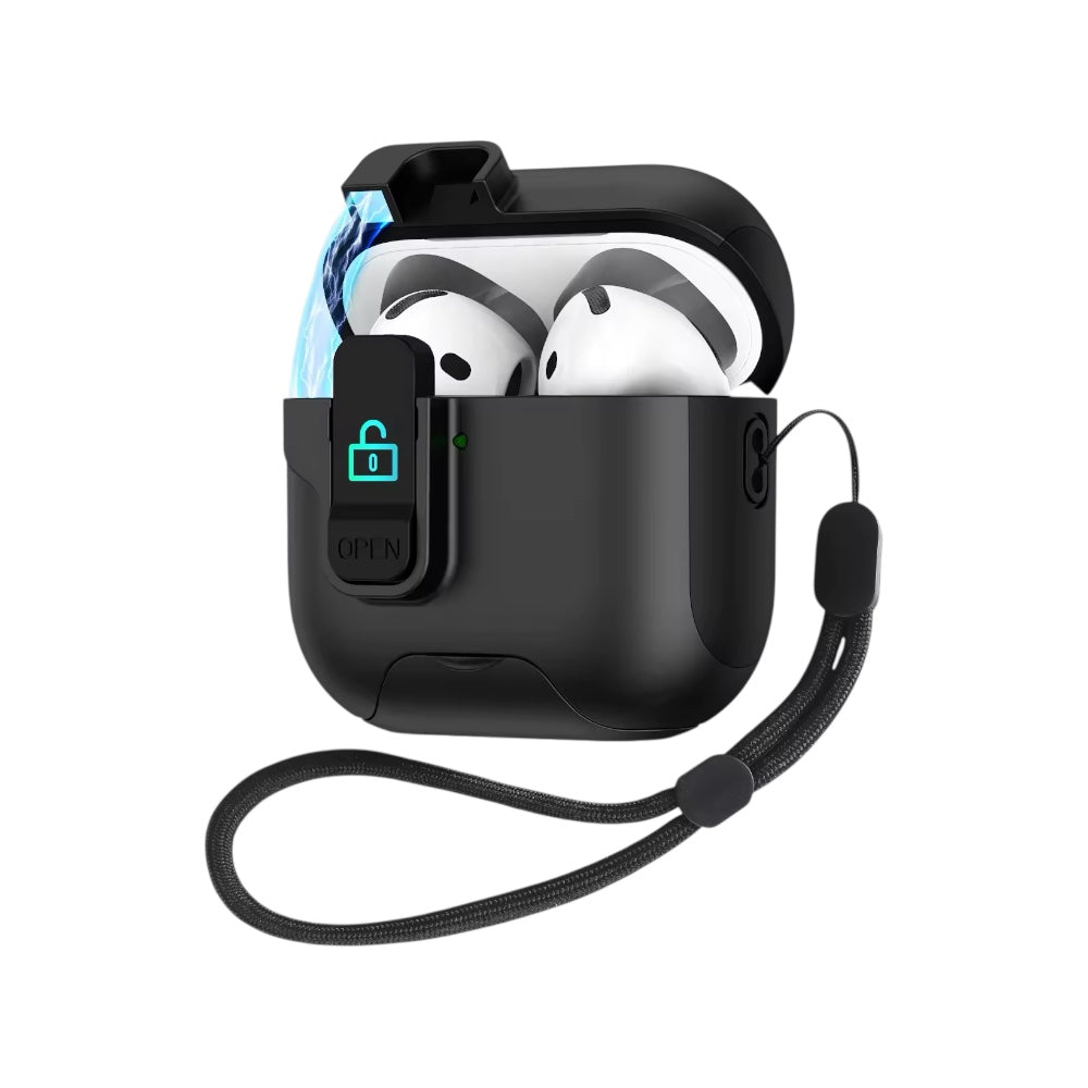 Case TPU Con Broche Negro para AirPods