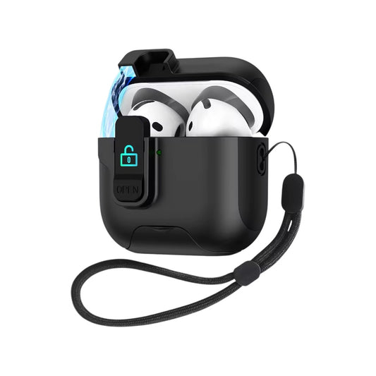 Case TPU Con Broche Negro para AirPods