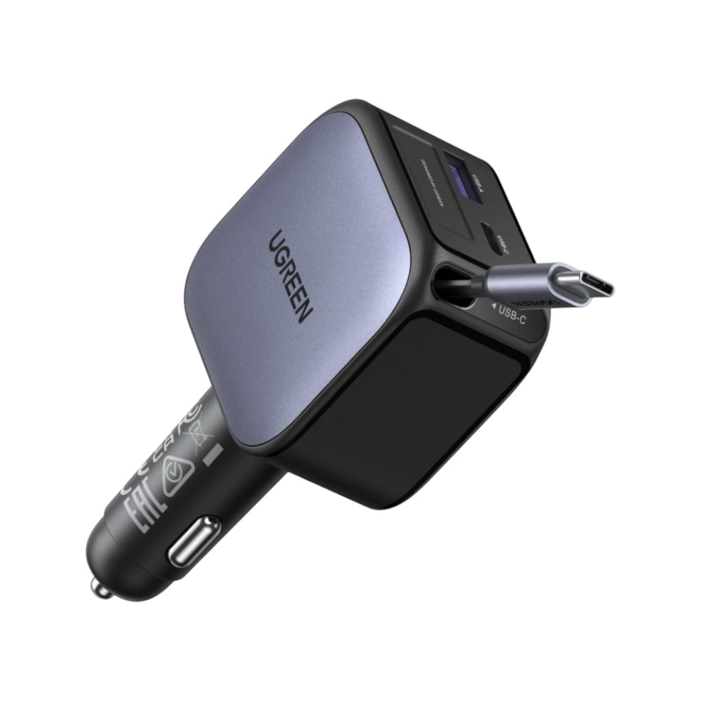 UGREEEN 60W Fast Car Charger With Retractable Cable