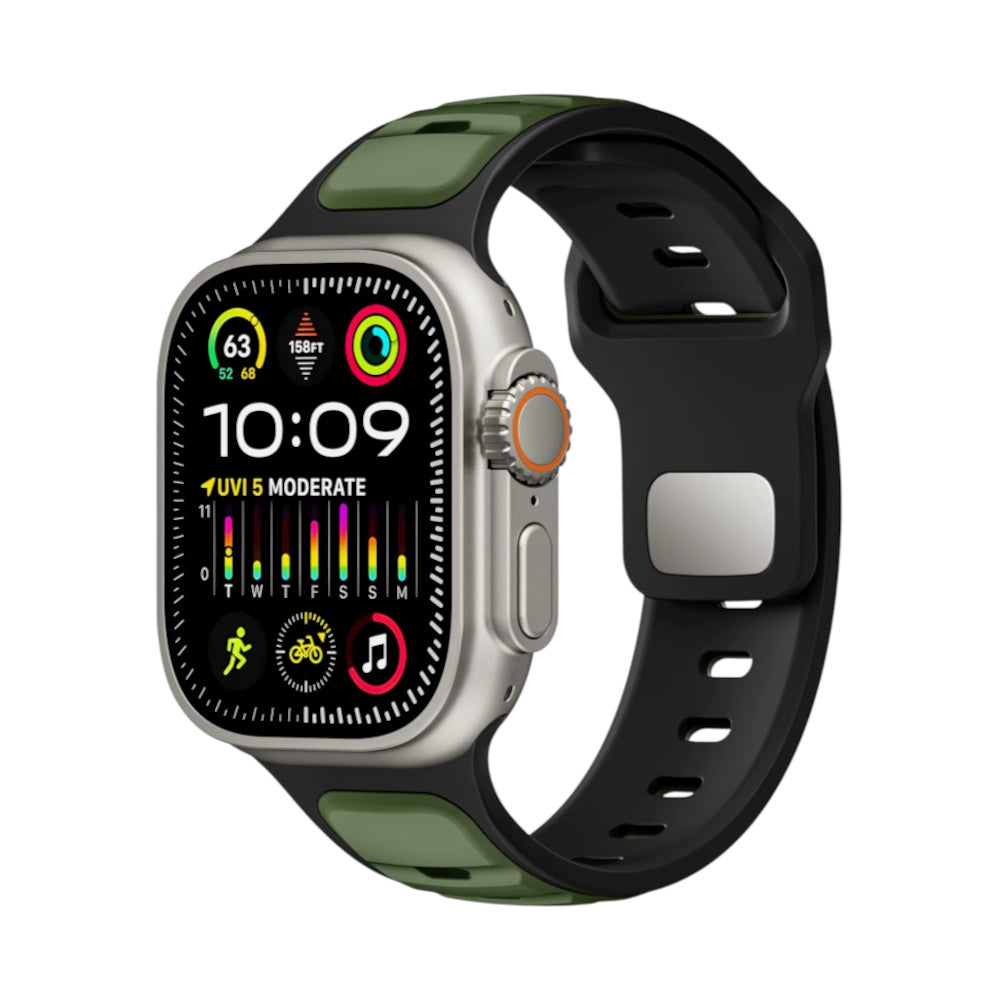Pulsera Silicon Black/Green Air para Apple Watch